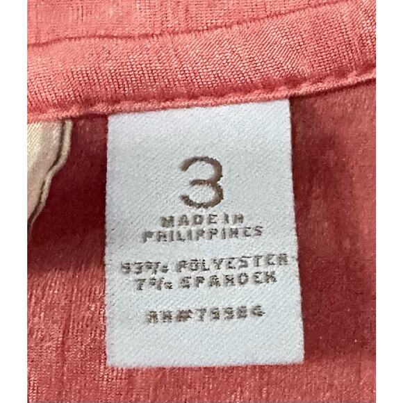 Chico's Coral Sleeveless Satiny Knit Ruffled Front Tank Size 3 (XL) - Picture 3 of 3